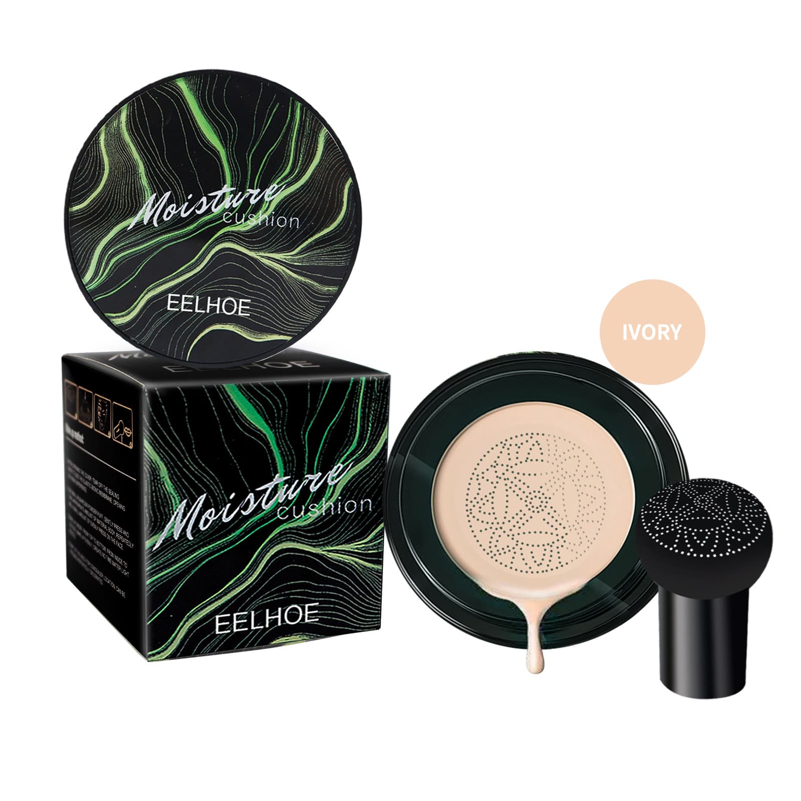 EELHOE Moisture Cushion, Hides Facial Blemishes And Brighens Natural Nude Foundation Cream