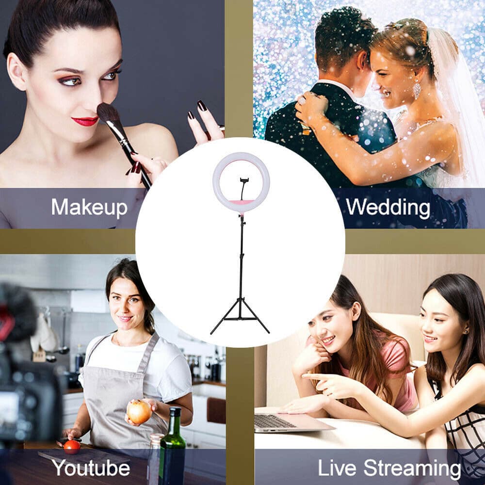 6-18 LED Ring Light Dimmable Lighting Kit Phone Selfie Tripod Makeup Live Lamp